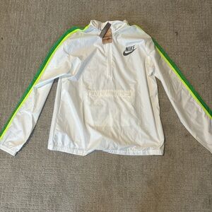 White and green Nike rain jacket